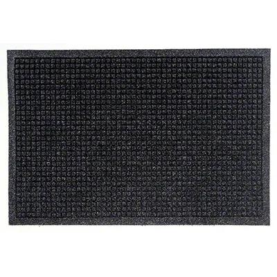 WaterHog® Squares Fashion Carpet Floor Mat 48X96 IN Charcoal With Smooth Backing 1/Each
