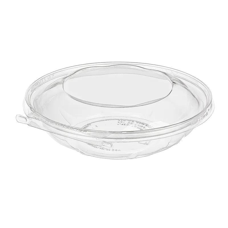 Safe-T-Fresh® Deli Container Hinged With Dome Lid 48 OZ rDPET Clear Round 100/Case
