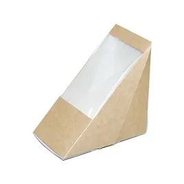 Sandwich Wedge Take-Out Box Large (LG) Kraft Triangle 500/Case