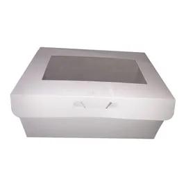 Cake Box 1/4 Size 14X10X6 IN Paperboard White Rectangle With Window 100/Case