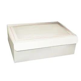 Cake Box 1/2 Size 19X14X6 IN Paperboard White Rectangle With Window 50/Case