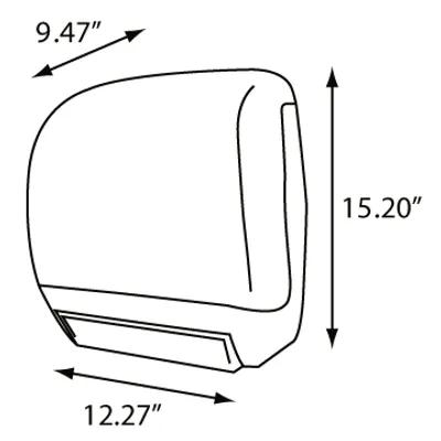 Paper Towel Dispenser Wall Mount Black Hard Roll Electronic Universal 1/Each