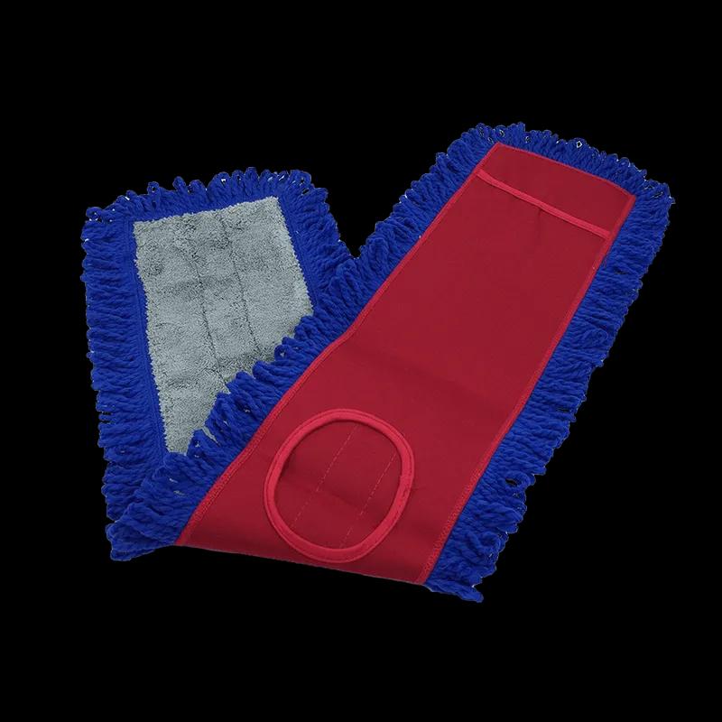Monarch Brands Mop Pad 48 IN Blue Red Microfiber Polyester Blend Fringed Loop End Canvas Backing 1/Each