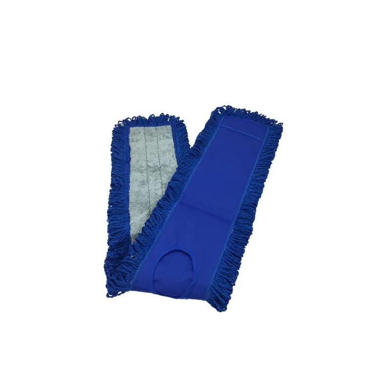 HOSPECO® Mop Pad 48 IN Blue Gray Microfiber Polyester Blend Fringed Loop End Canvas Backing 1/Each