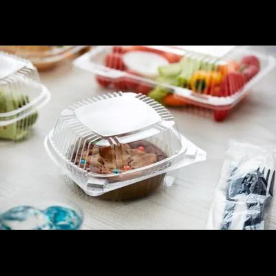 Take-Out Container Hinged With Dome Lid 5.8X6X3 IN OPS Clear Square 500/Case