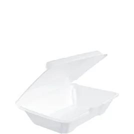 Dart® Take-Out Container Hinged 9.25X6.42X2.9 IN XPS Foam White Insulated 100 Count/Pack 2 Packs/Case 200 Count/Case