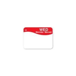 Wednesday Label 1X1 IN Dissolvable Trilingual 1000/Roll