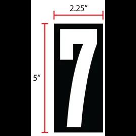 Gas Pumps Numbers 2.25X5 IN Plastic 20MIL White Black #7 Weatherproof Magnetic 25/Pack