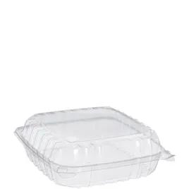 Dart® ClearSeal® Take-Out Container Hinged Large (LG) 8.825X9.3X3 IN OPS Clear Square 100 Count/Pack 2 Packs/Case
