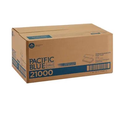 Pacific Blue Select Folded Paper Towel 9.4X9.2 IN 2PLY White 1/2 Fold 125 Sheets/Pack 16 Packs/Case 2000 Sheets/Case
