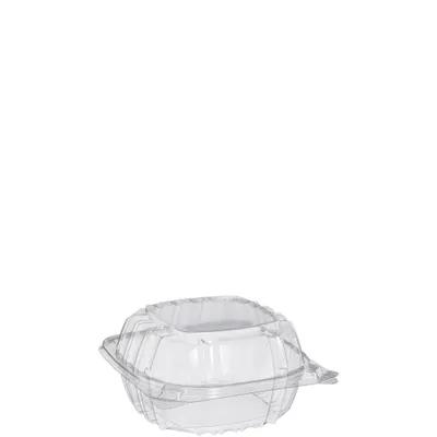 Dart® ClearSeal® Take-Out Container Hinged 5.96X5.86X3.11 IN OPS Clear Square 125 Count/Pack 4 Packs/Case 500 Count/Case