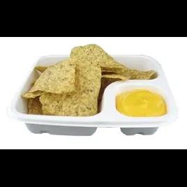 Nacho Take-Out Tray Base 7.5X6.5X1.5 IN 2 Compartment White Rectangle 600/Case