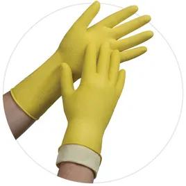 Ambitex® Pro Gloves XL Yellow Rubber Latex Reusable Flock Lined 1/Pair
