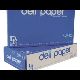 Deli Sheet 10X10.75 IN Dry Wax Paper White Interfold 6000/Case