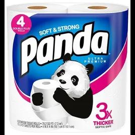 Panda® Toilet Paper & Tissue Roll 4X4 IN 2PLY White Embossed Premium 176 Sheets/Roll 24 Rolls/Case 4224 Sheets/Case