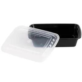 Take-Out Container Base & Lid Combo 38 OZ Plastic Black 150/Case