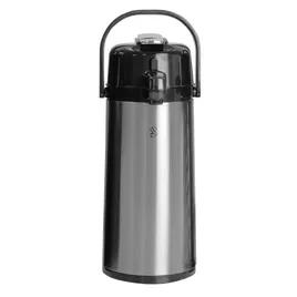 Coffee Coffee Airpot 12.2X14.3 IN 74 OZ Stainless Steel Glass Black Silver 1/Each