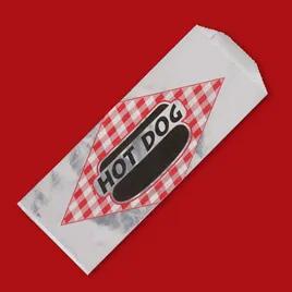 Hot Dog Bag 3.5X1.5X8.75 IN Foil-Lined Paper White Hot Dog Stock Print Gusset 1000/Case