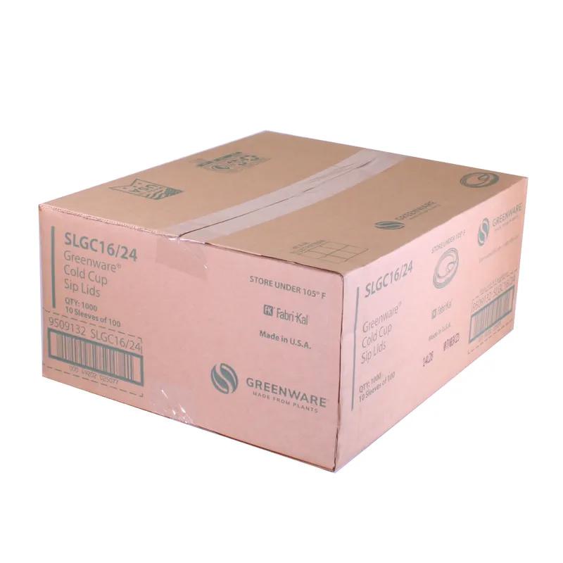 Greenware® Lid Dome 4X0.8 IN PLA Clear For 16-24 OZ Cold B-Size Cup Sip Through 1000/Case