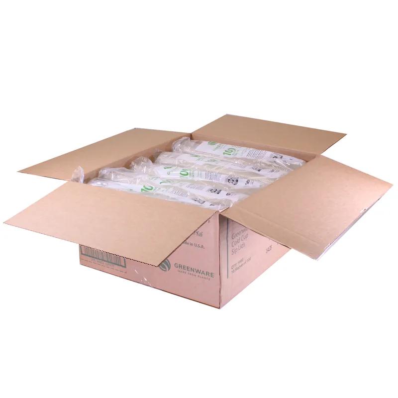 Greenware® Lid Dome 4X0.8 IN PLA Clear For 16-24 OZ Cold B-Size Cup Sip Through 1000/Case