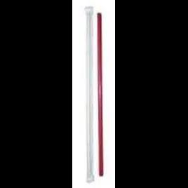 Giant Straw 0.284X10.25 IN Plastic Red Paper Wrapped 1200/Case