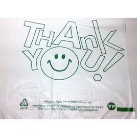 Bag 1/6 HDPE 13MIC Green Happy Face Thank You T-Sack 700/Case