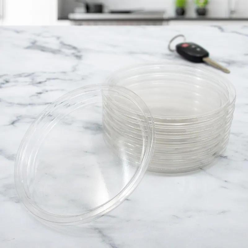 Solo® Lid 4.69X0.48 IN 1 Compartment RPET Clear Round For 8-32 OZ Container Recessed 50 Count/Pack 10 Packs/Case