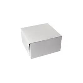 Bakery Box 10X10X6 IN Paperboard White Square Easy Lock 1-Piece 100/Bundle