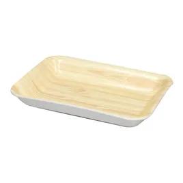 2 Meat Tray 8X5.5X1 IN Polystyrene Foam Wood Grain Rectangle 300/Case
